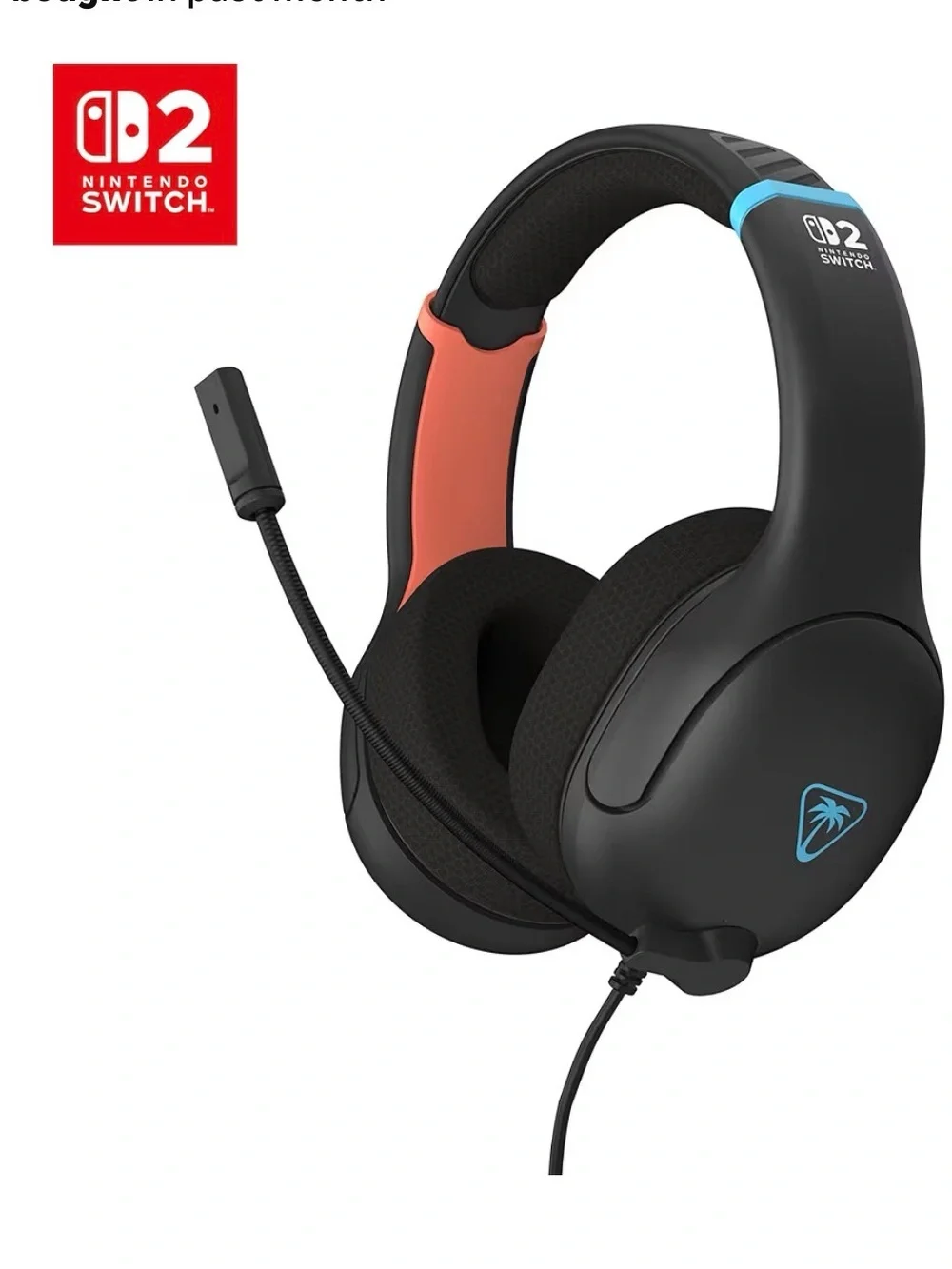 Airlite Fit Wired Gaming Headset - Black with red & Teal Accents